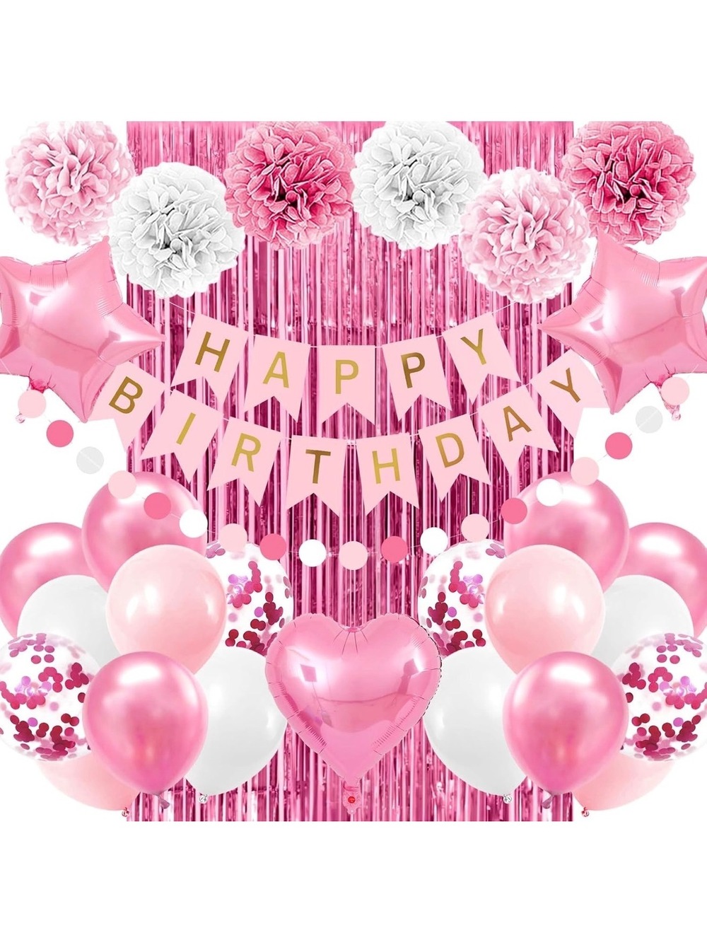 Pink Birthday Party Decorations for Girls Women